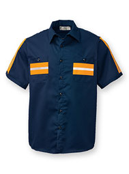 Aramark Short-Sleeve Enhanced Visibility Cotton Shirt