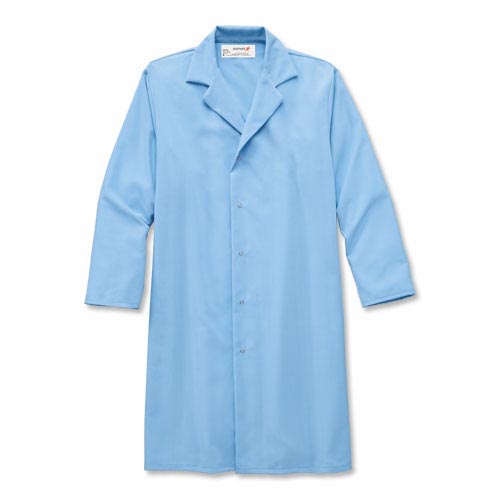 Aramark pocketless snap-front lab coat