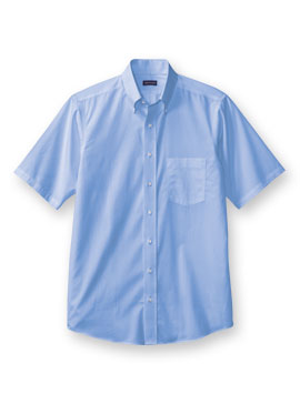 Van Heusen Short-Sleeve Pinpoint Dress Shirt