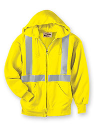 WearGuard® Class 2 High-Visibility Hooded Zip-Front Sweatshirt