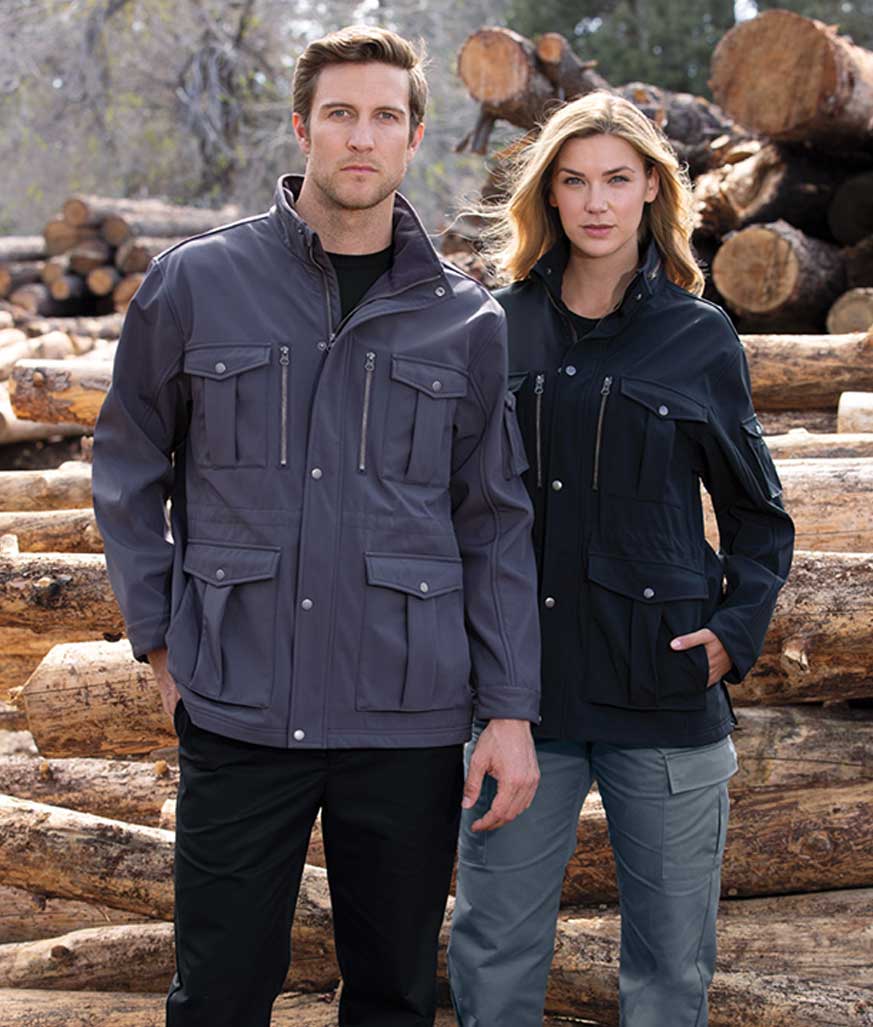 MaN AND WOMn wearing Bonded Field Jackets