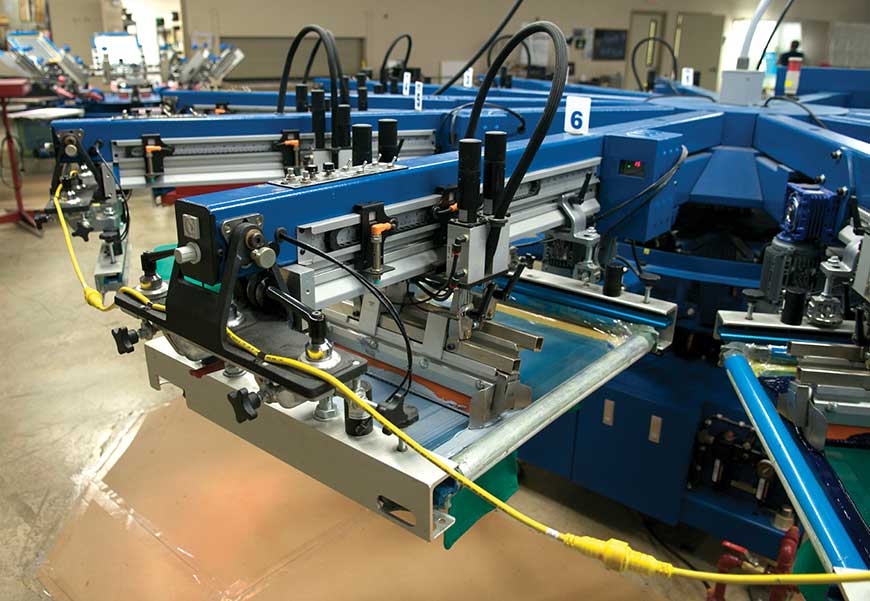 image of screen print press