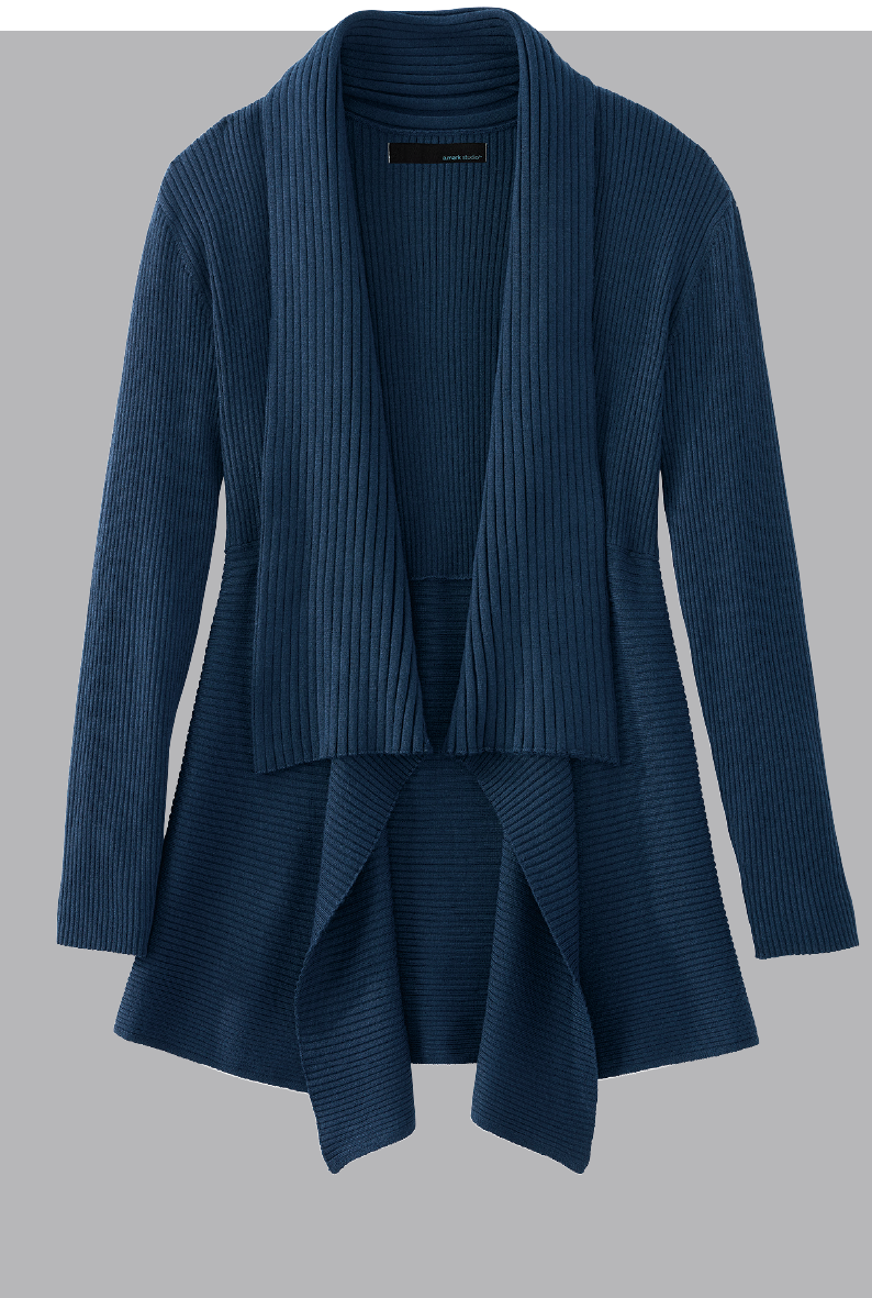 image of navy blue womans sweater
